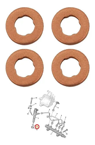 PACK Golillas Inyector Original 1.4 HDi, 1.6 HDi, 1.5 HDi 9804220580